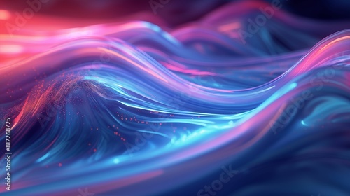 Blue and Pink Wave With Red Light