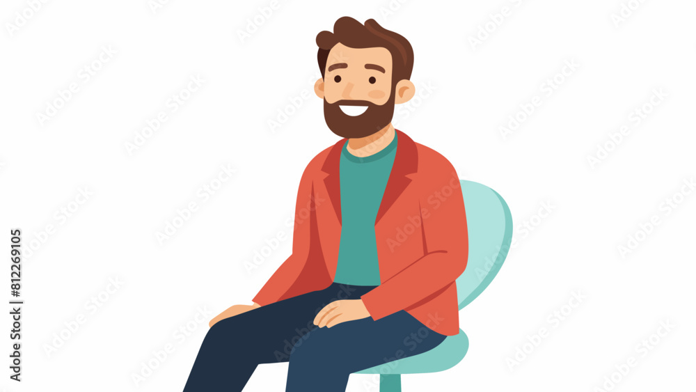 bearded smiling man dressed in casual clothes cartoon vector illustration bearded smiling man dressed in casual clothes cartoon vector illustration