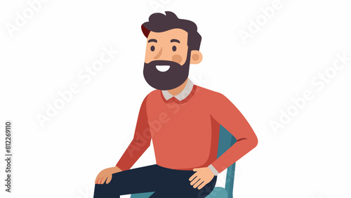 bearded smiling man dressed in casual clothes cartoon vector illustration
