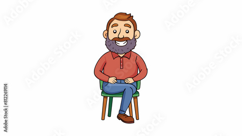 bearded smiling man dressed in casual clothes cartoon vector illustration