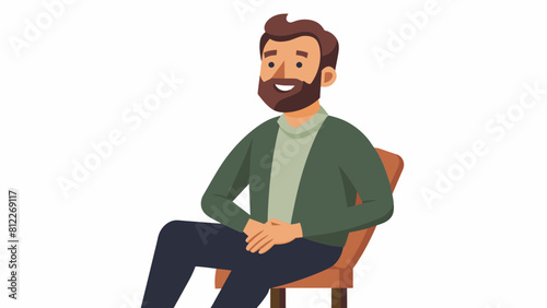 bearded smiling man dressed in casual clothes cartoon vector illustration