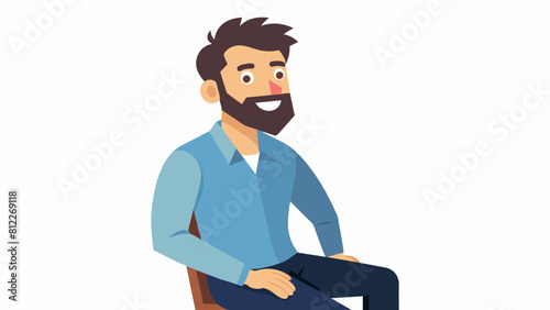 bearded smiling man dressed in casual clothes cartoon vector illustration