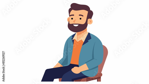 bearded smiling man dressed in casual clothes cartoon vector illustration