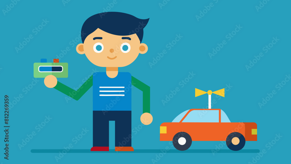 boy with a radio controlled car cartoon vector illustration boy with a radio controlled car cartoon vector illustration