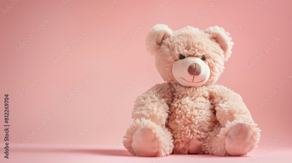 Plush bear on pink background Plush bear on pink background
