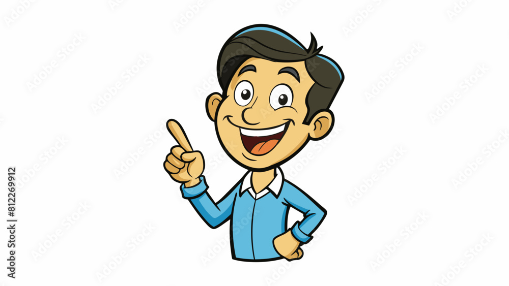 concept of a great idea man with a joyful face cartoon vector illustration concept of a great idea man with a joyful face cartoon vector illustration