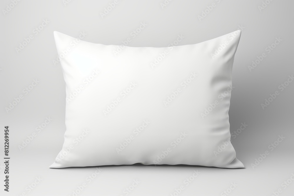 Fluffy white pillow on white background, Soft white cushion against white backdrop. Fluffy white pillow on white background, Soft white cushion against white backdrop.