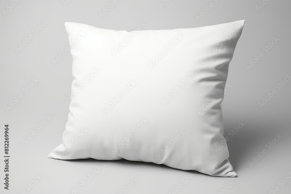 Fluffy white pillow on white background, Soft white cushion against white backdrop. Fluffy white pillow on white background, Soft white cushion against white backdrop.