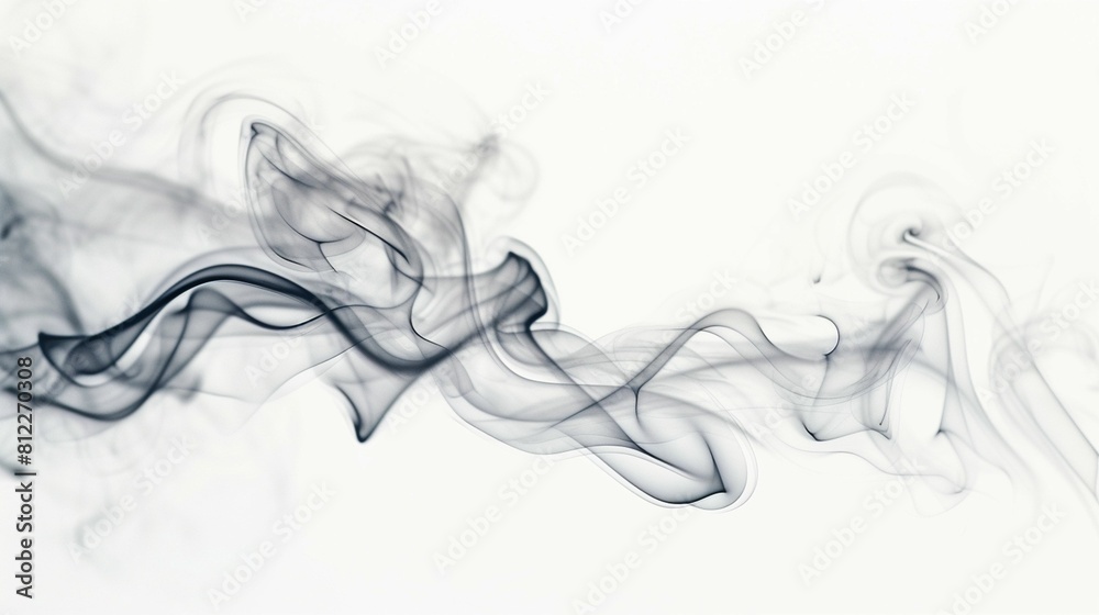 Smoke Billowing on White Background