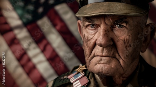 Veteran soldier with pride and honor Memorial Day