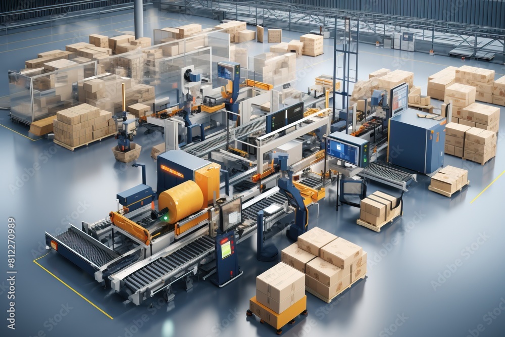 Naklejka premium A beautiful sunset over a calm ocean with vibrant orange and pink hues reflecting on the water.