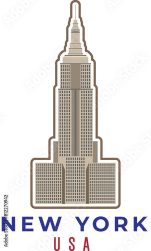 new york skyline Illustration with icon look