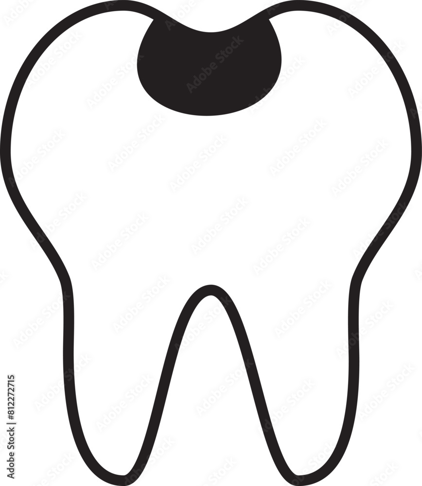 illustration of a cavity tooth icon illustration of a cavity tooth icon