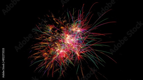 Colorful fireworks display in night sky Memorial Day