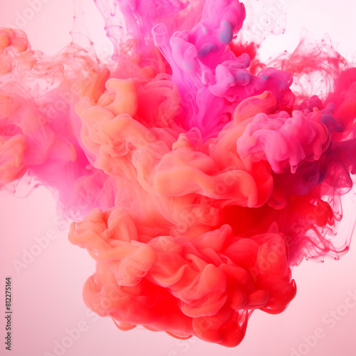 Colorful _pink_red_ smoke _ paint _ explosion _ splash