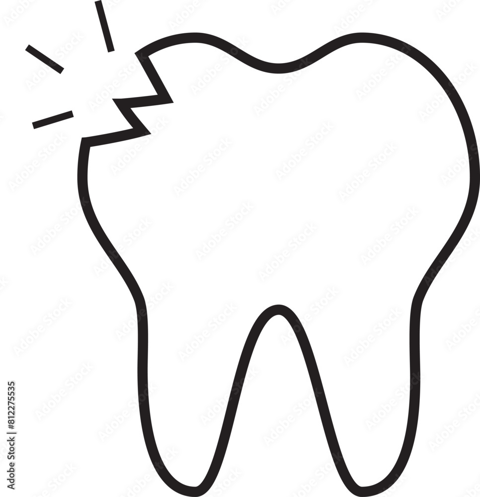 illustration of a broken tooth icon illustration of a broken tooth icon
