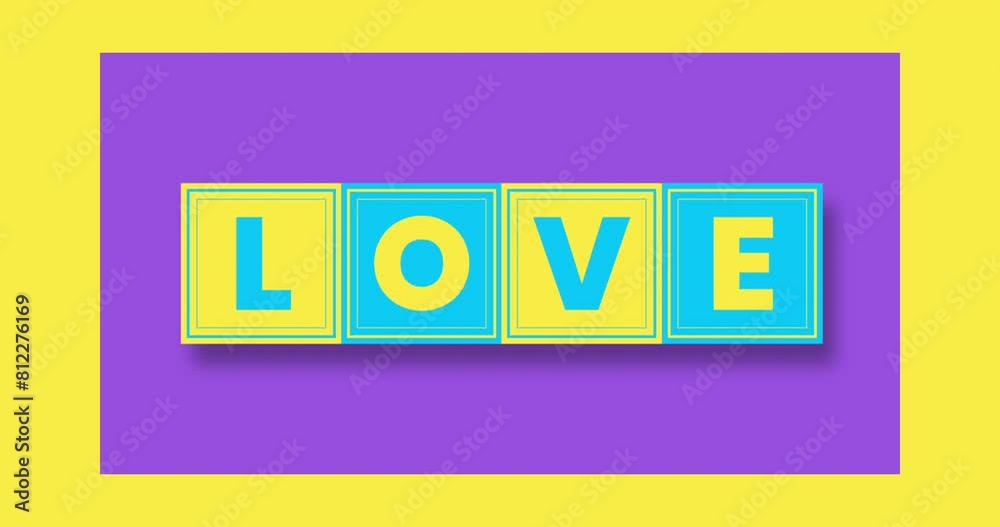 3D kinetic typography with words hate, love. Animation of rotating 3D cubes with words hate and love 3D kinetic typography with words hate, love. Animation of rotating 3D cubes with words hate and love