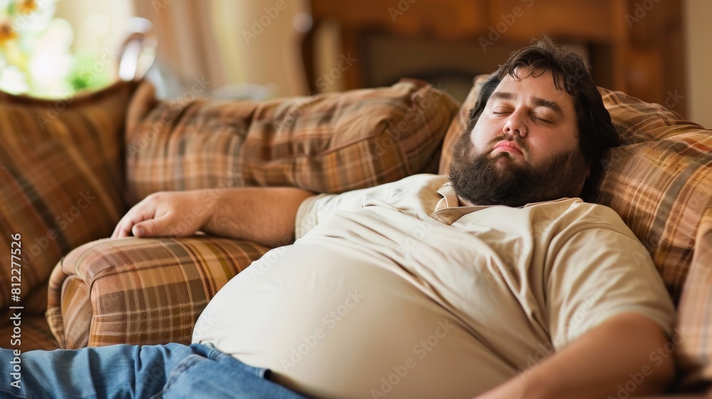 A man laying on a couch with his eyes closed, AI A man laying on a couch with his eyes closed, AI