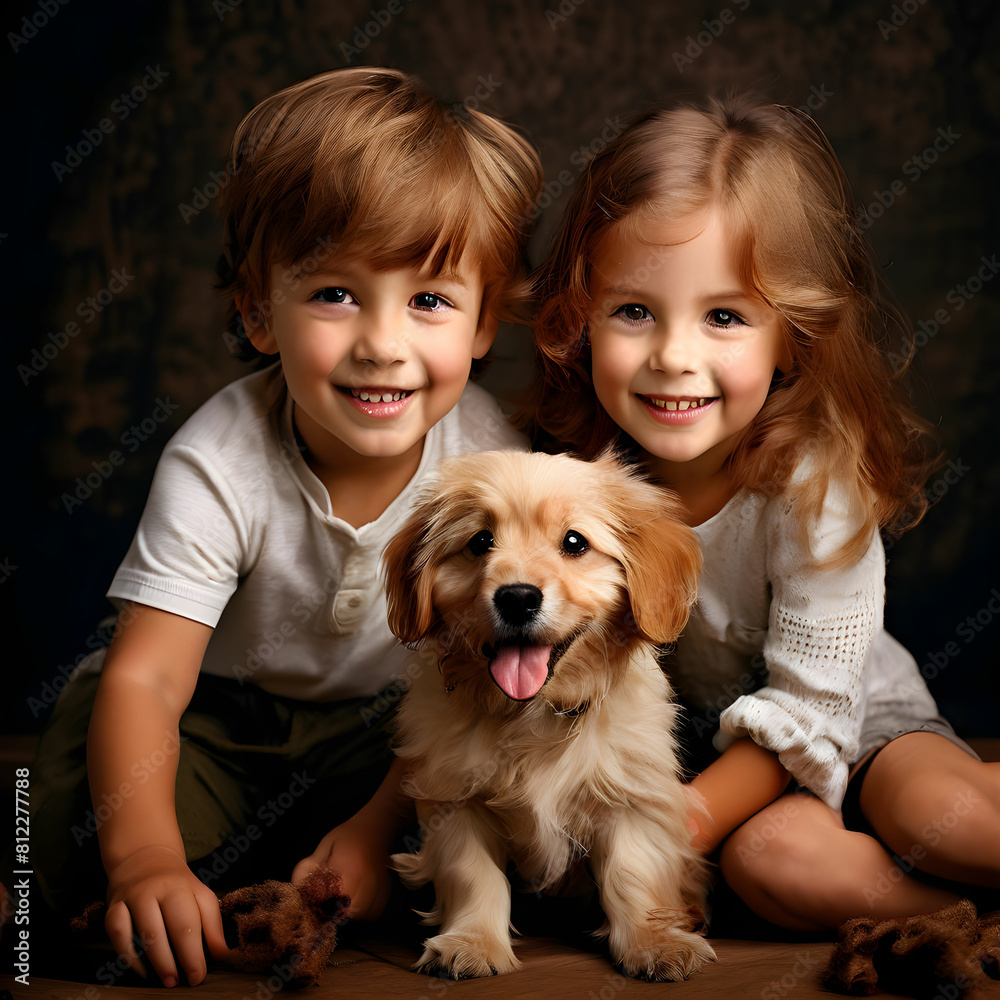 children playing with dogs강아지와 놀고있는 아이들Generative AI children playing with dogs강아지와 놀고있는 아이들Generative AI