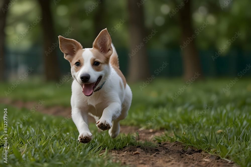 A dog running in park A dog running in park