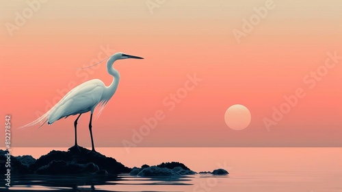 Seaside bird photography flat design front view wildlife capture theme water color Tetradic color scheme