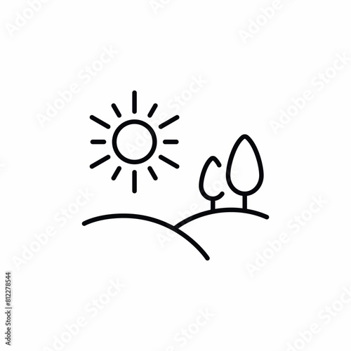 sun day nature field icon