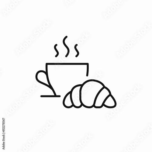 croissant cup tea coffee icon
