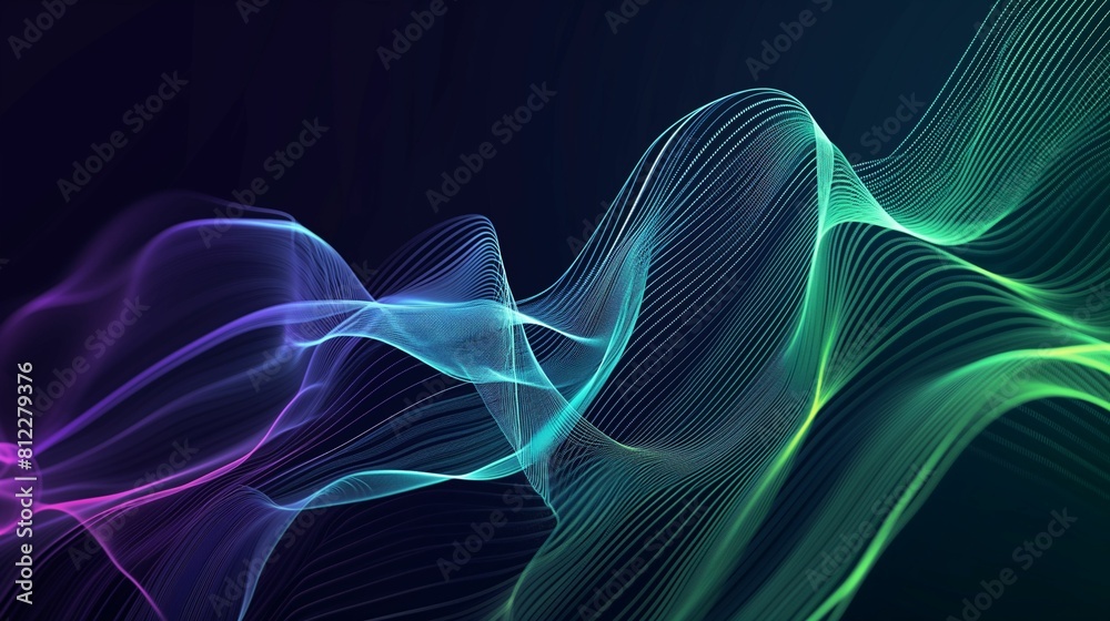 Colorful Wave of Light on a Black Background Colorful Wave of Light on a Black Background