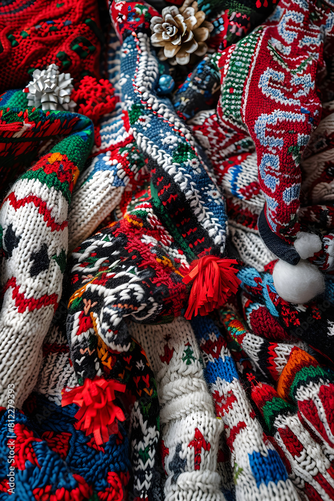 Festive Fiasco: A Cornucopia of Colorful, Ugly Christmas Sweaters
