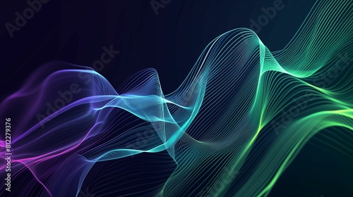 Colorful Wave of Light on a Black Background
