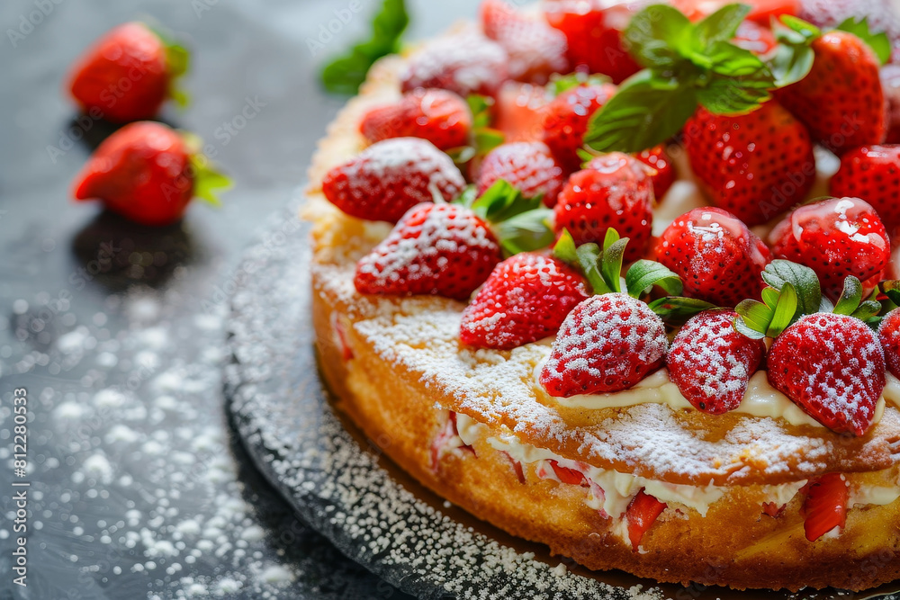 Ricotta cake with strawberries Ricotta cake with strawberries