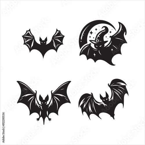 bat silhouette vector icon graphic logo design ai generated 