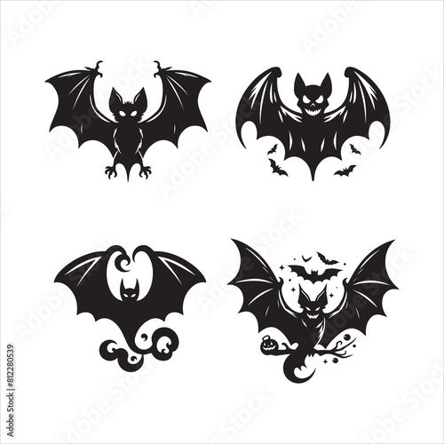 bat silhouette vector icon graphic logo design ai generated 