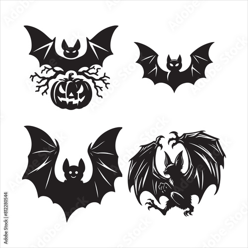 bat silhouette vector icon graphic logo design ai generated 