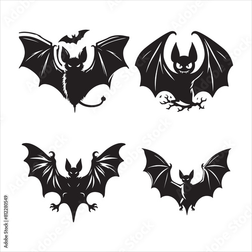 bat silhouette vector icon graphic logo design ai generated 