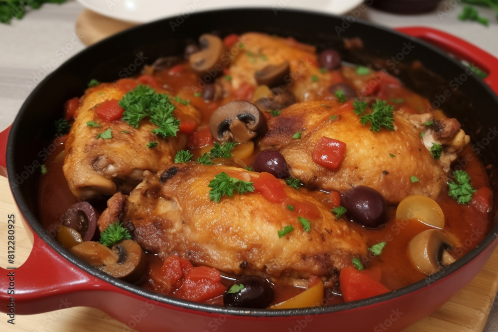 Delicious chicken cacciatore generative AI Delicious chicken cacciatore generative AI