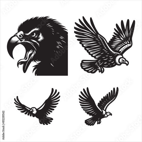 condor silhouette vector icon graphic logo ai generated design