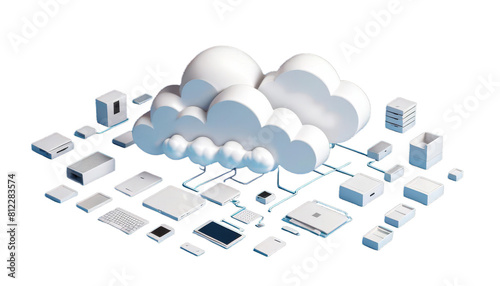 Obraz na płótnie background render data cloud 3d hosting illustration online storage blue computing white datacenter technology networking secure database datum connection concept three-dimensional access w salonie
