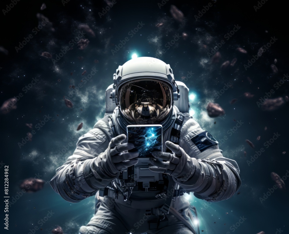 Lunar Link Bridging Worlds with a Cellphone in the Astronaut's Grip Lunar Link Bridging Worlds with a Cellphone in the Astronaut's Grip