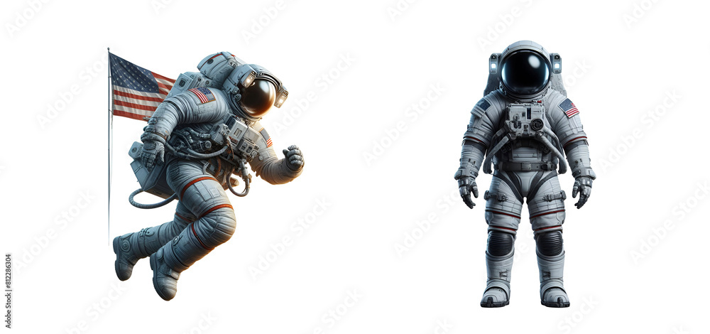 Astronaut on isolated transparent background Astronaut on isolated transparent background