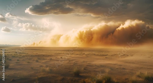 a big sandstorm in the desert photo