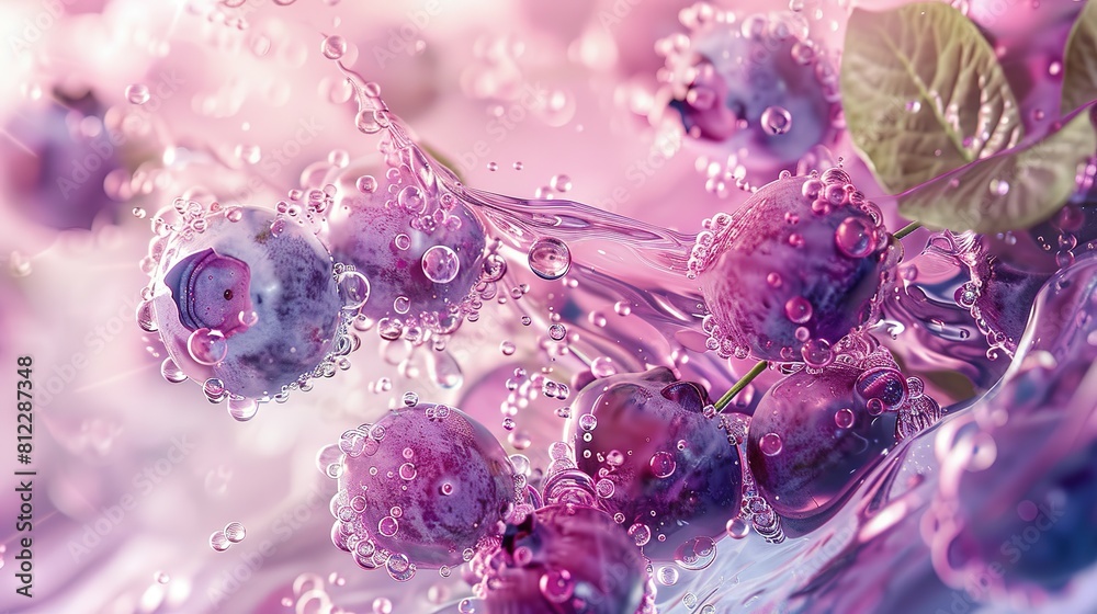 Beautiful whole blueberries in the water in aesthetic complexity and beautiful colors. Beautiful whole blueberries in the water in aesthetic complexity and beautiful colors.