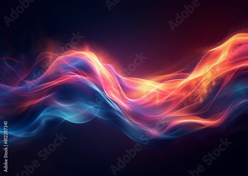 Vibrant Colorful Wave of Light on Black Background