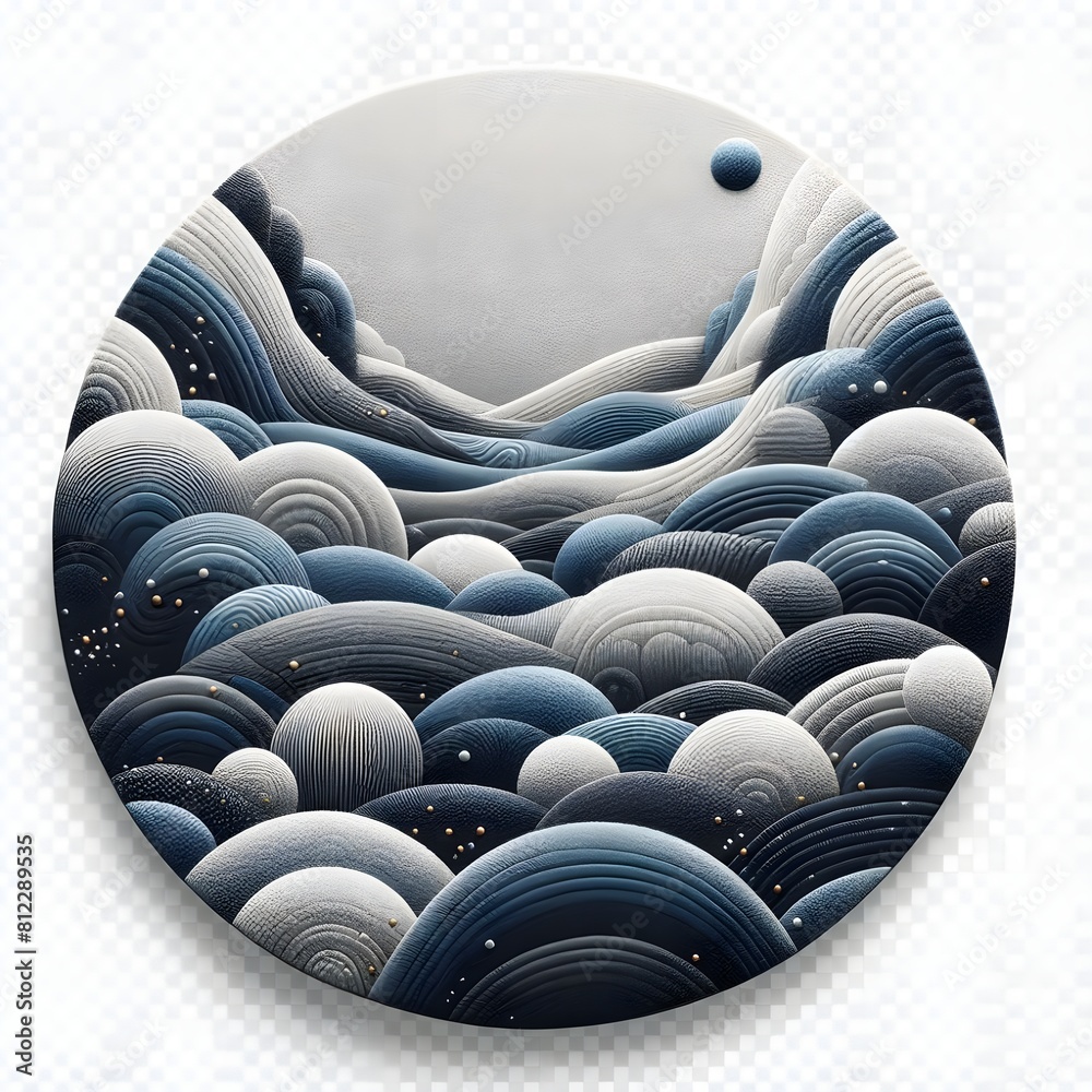 Fototapeta premium Round floor carpet isolated on white transparent background beautiful pic 