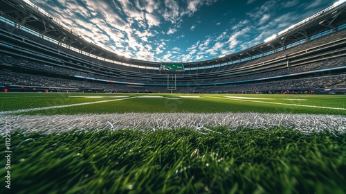 Football Field With Sky Background