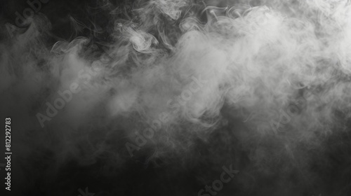 Eerie Smoke Swirling on Black Background