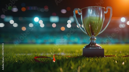 Trophy on Green Field