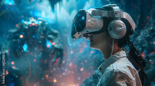 Immersive Virtual Reality Gaming  Futuristic Gameplay Experience in Interactive Environment