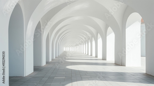 Row of elegant arches in a modern architecture setting  Clean lines and minimalistic design