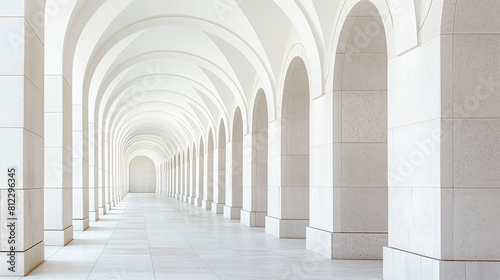 Row of elegant arches in a modern architecture setting  Clean lines and minimalistic design